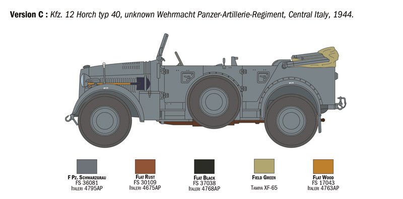 Italeri 1/35 Kfz. 12 Horch 901 typ 40 fruhen Ausf # 6597