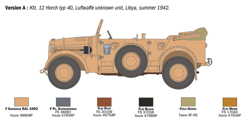 Italeri 1/35 Kfz. 12 Horch 901 typ 40 fruhen Ausf # 6597