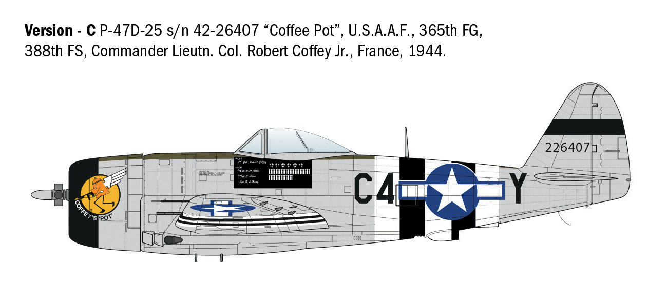 Italeri 1/48 P-47D Thunderbolt (E.T.O.) # 2835