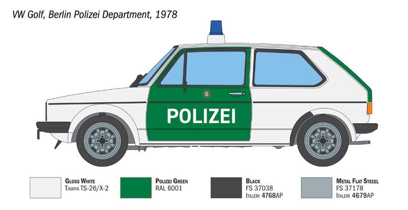 Italeri 1/24 Volkswagen Golf Mk.1 POLIZEI # 3666