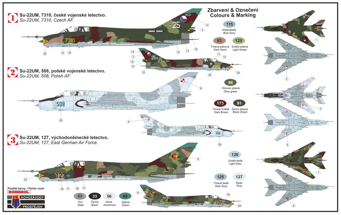 Kovozavody Prostejov 1/72 Sukhoi Su-22UM-3K "Warsaw Pact" # 72207