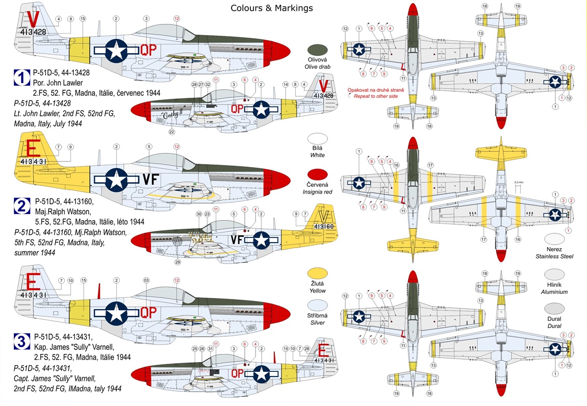 Kovozavody Prostejov 1/72 North-American P-51D-5 Mustang '52nd FG' # 72441