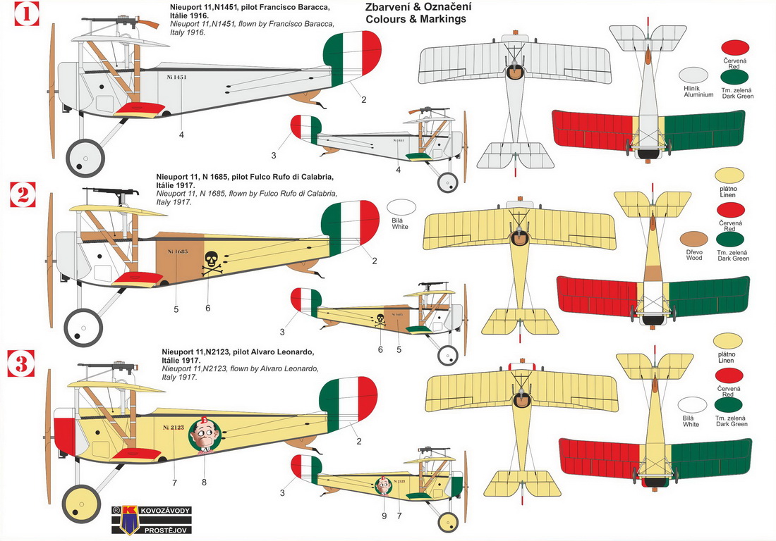 Kovozavody Prostejov 1/72 Nieuport Nie-11 Bebe 'Italian Aces' # 72450