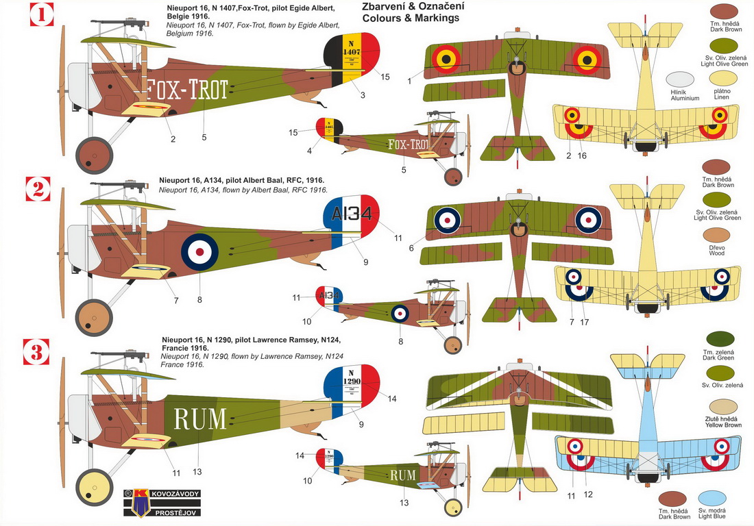 Kovozavody Prostejov 1/72 Nieuport Nie-16 'Other Services' # 72452