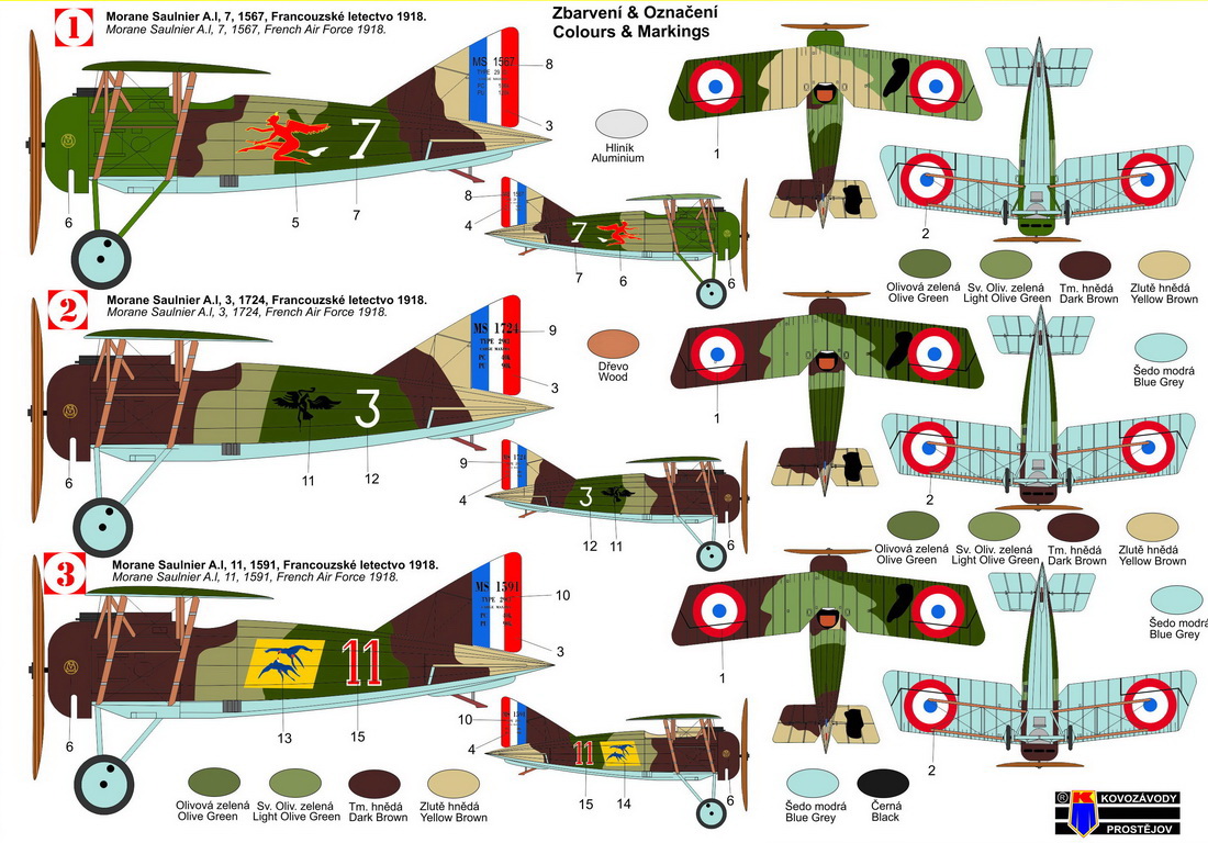 Kovozavody Prostejov 1/72 Morane-Saulnier MS A.I 'Over France' # 72453