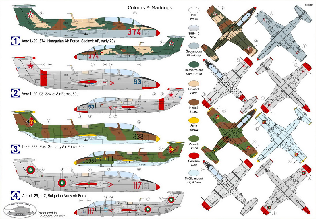 Kovozavody Prostejov 1/72 Aero L-29 Delfin 'Warsaw Pact' # 72459