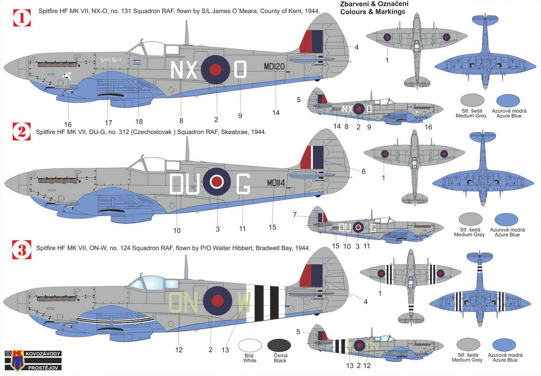 Kovozavody Prostejov 1/72 Supermarine Spitfire HF.VII 'Grey Camouflage' # 72479