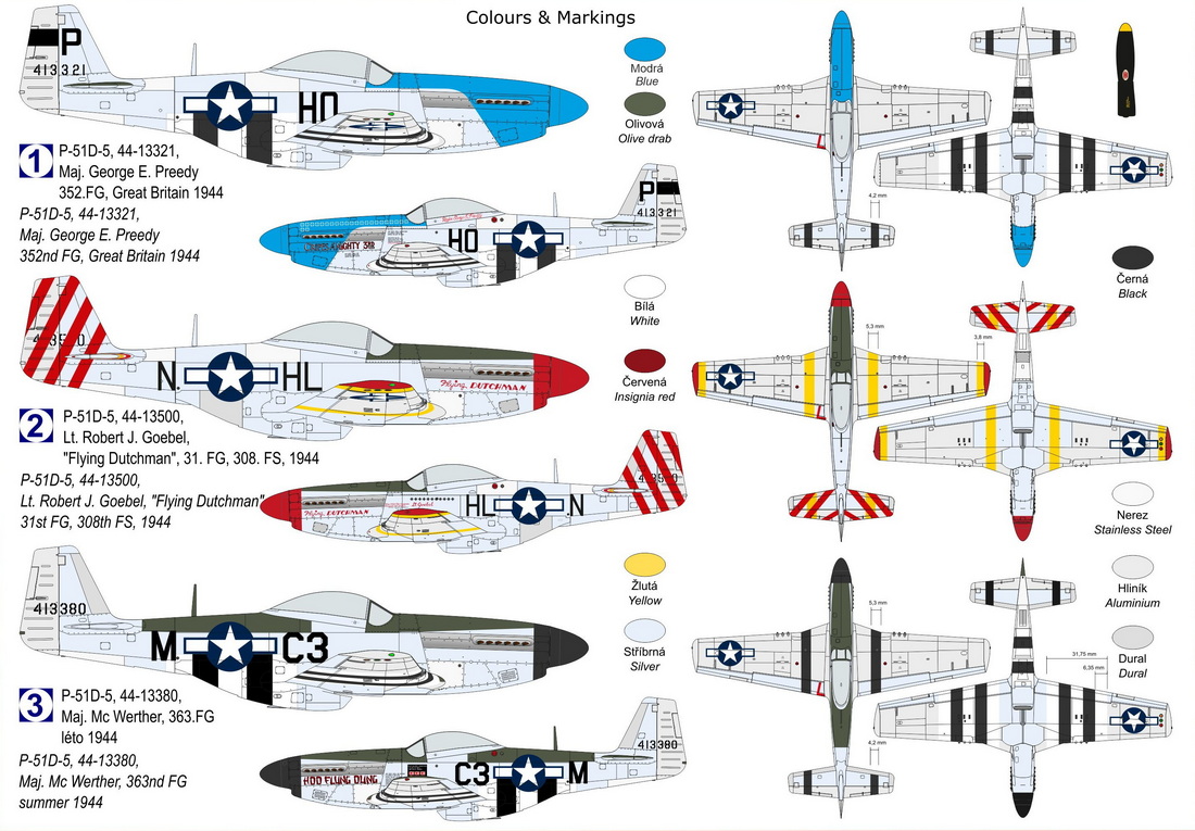 Kovozavody Prostejov 1/72 North-American P-51D-5 Mustang 'Aces' # 72483