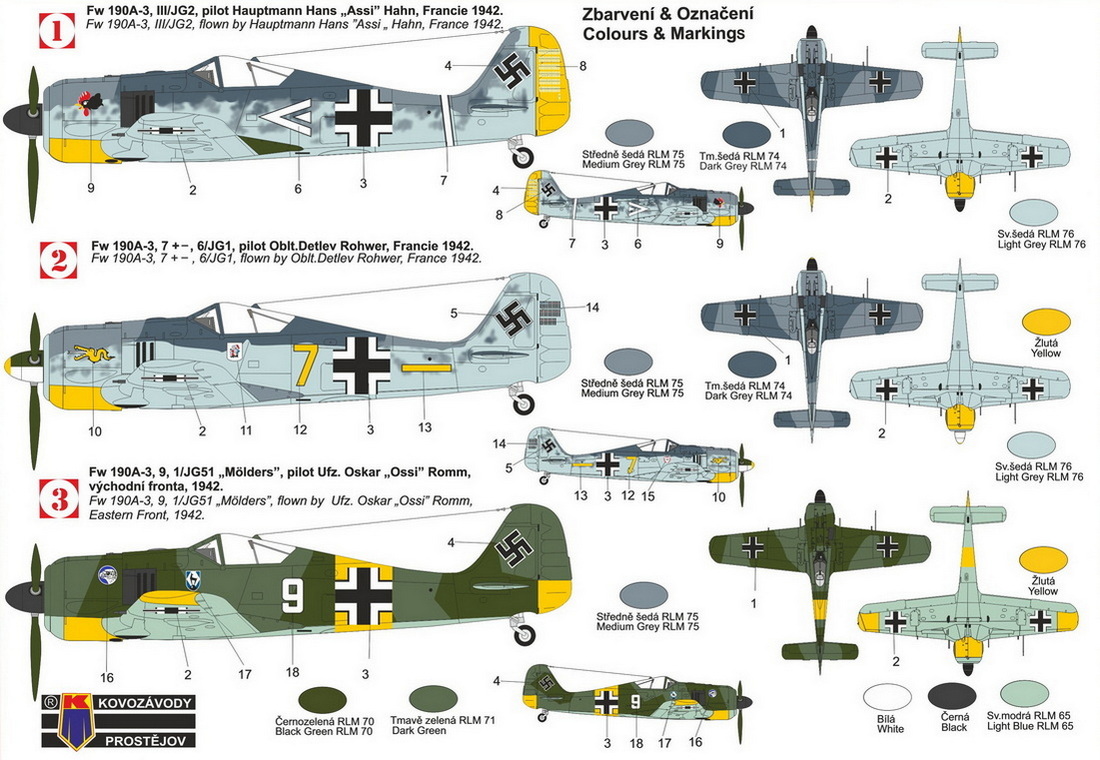 Kovozavody Prostejov 1/72 Focke-Wulf Fw-190A-3 'Aces' # 72491