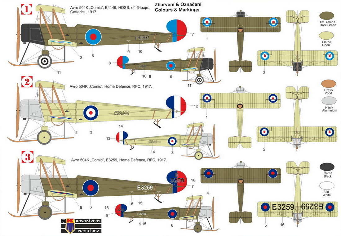 Kovozavody Prostejov 1/72 Avro 504K 'Comic' # 72494