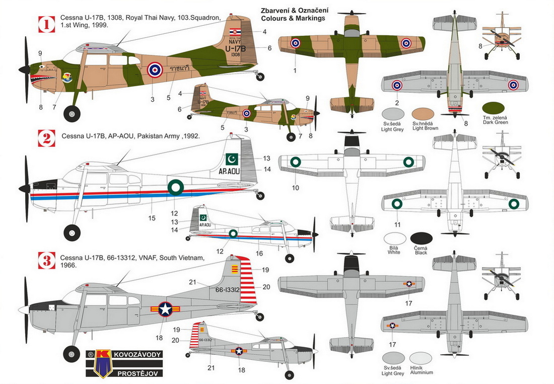 Kovozavody Prostejov 1/72 Cessna U-17B 'Asian Users' # 72495