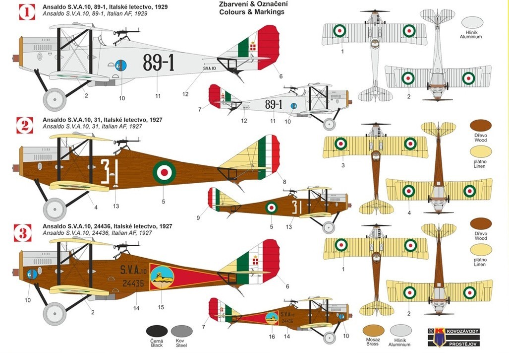 Kovozavody Prostejov 1/72 Ansaldo S.V.A.10 Italian Service # 72447