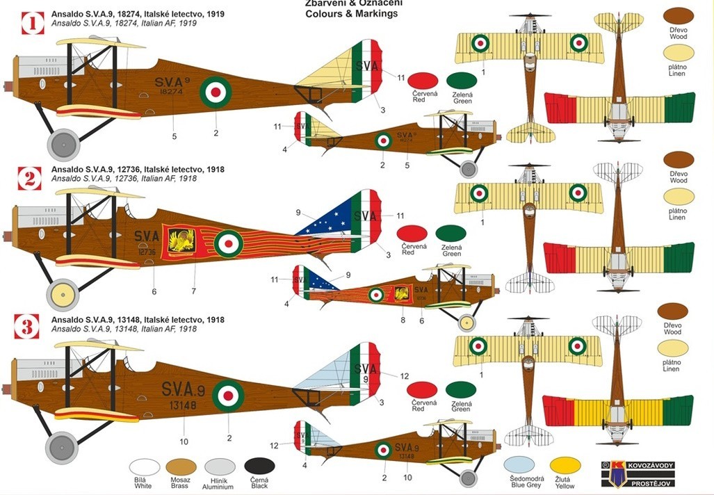 Kovozavody Prostejov 1/72 Ansaldo S.V.A.9 'Italian Eagles' # 72445