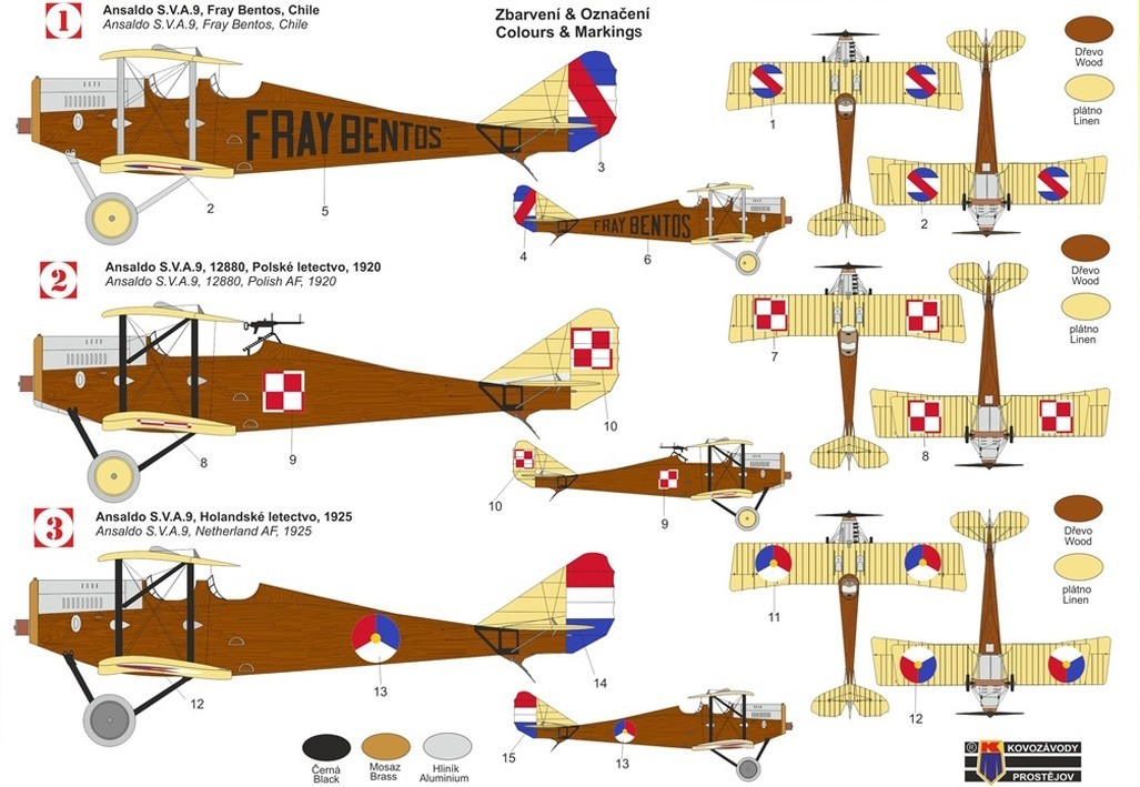 Kovozavody Prostejov 1/72 Ansaldo S.V.A.9 'Other Services' # 72446