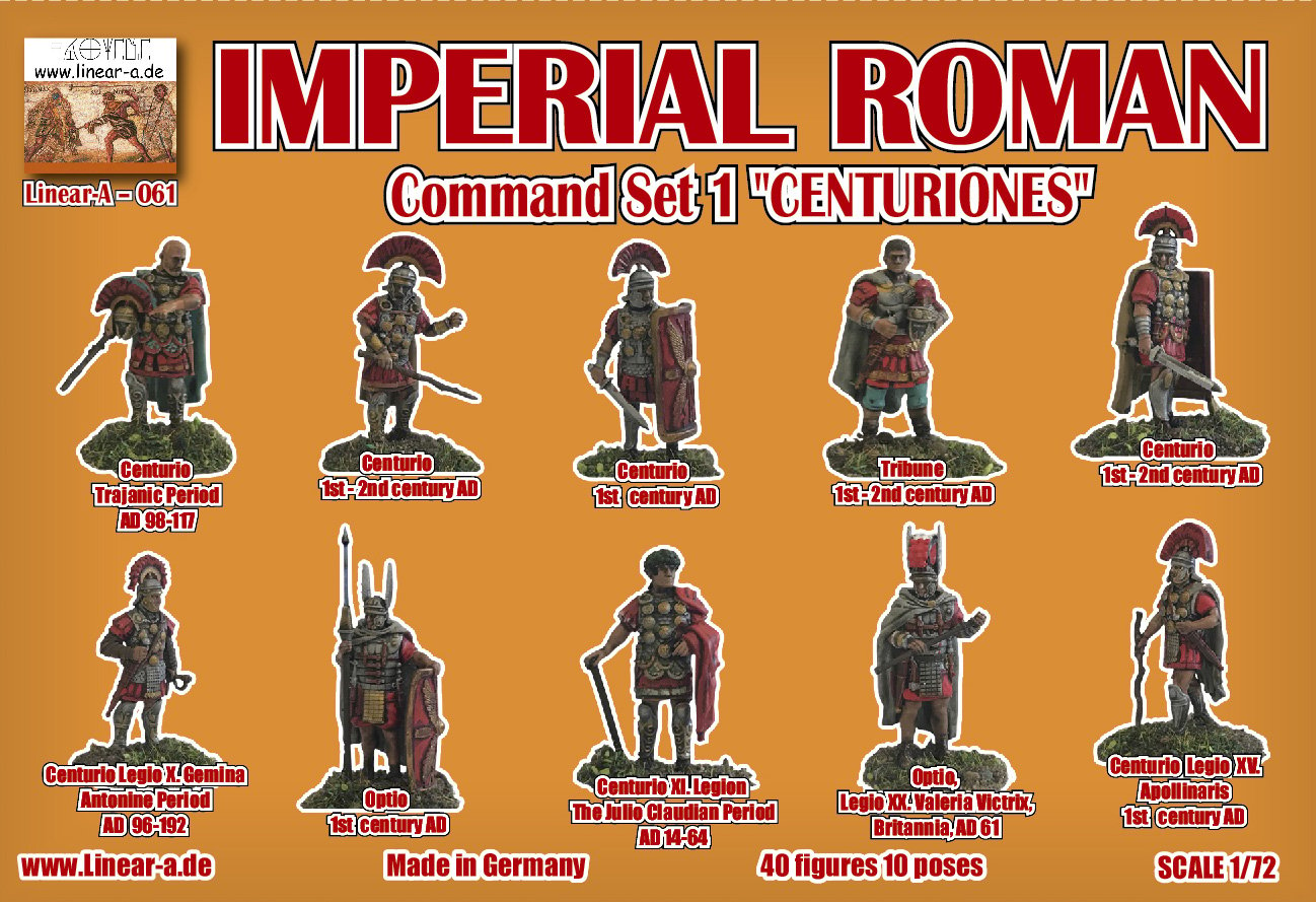 Linear-A 1/72 Imperial Roman Command SET 1 (3d Printed) # 061