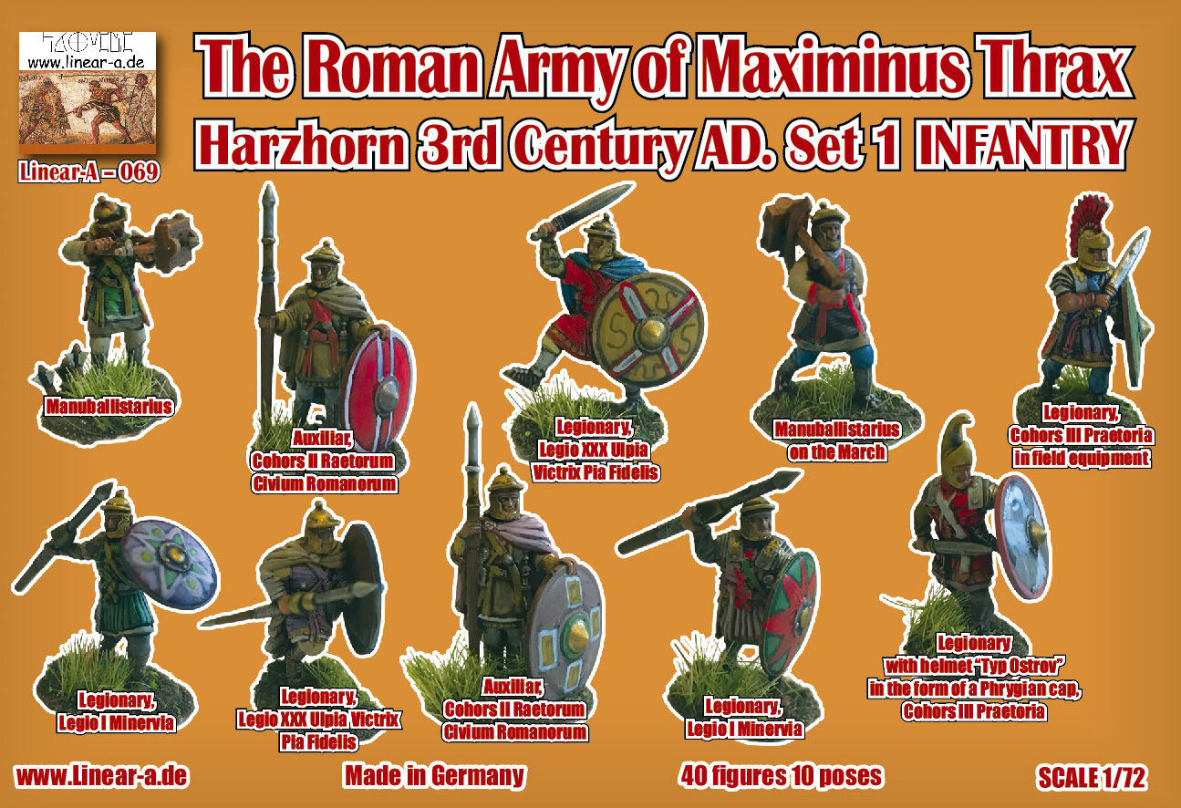 Linear-A 1/72 The Roman Army Infantry 3rd Century AD. Set 2 (3D Printed) # 069