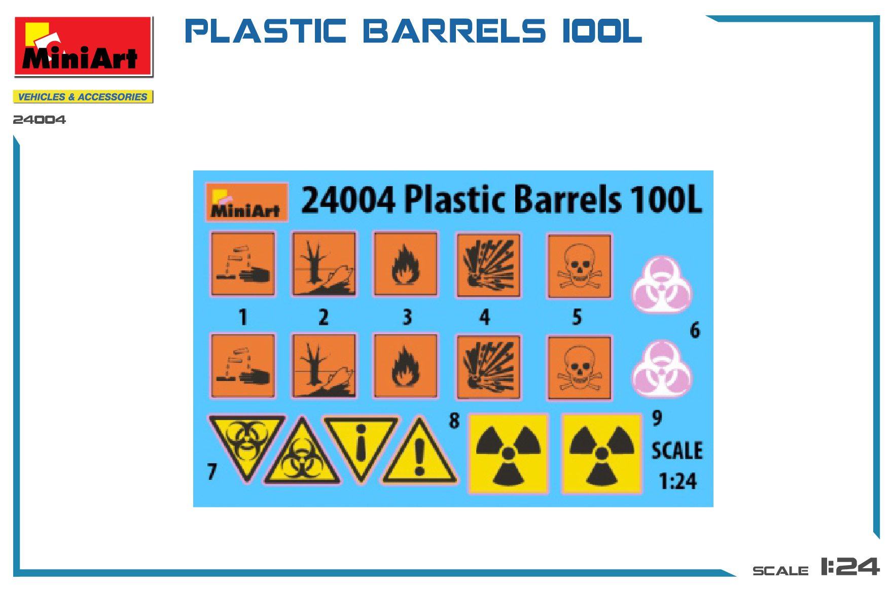 Miniart 1/24 Plastic Barrels 100L # 24004