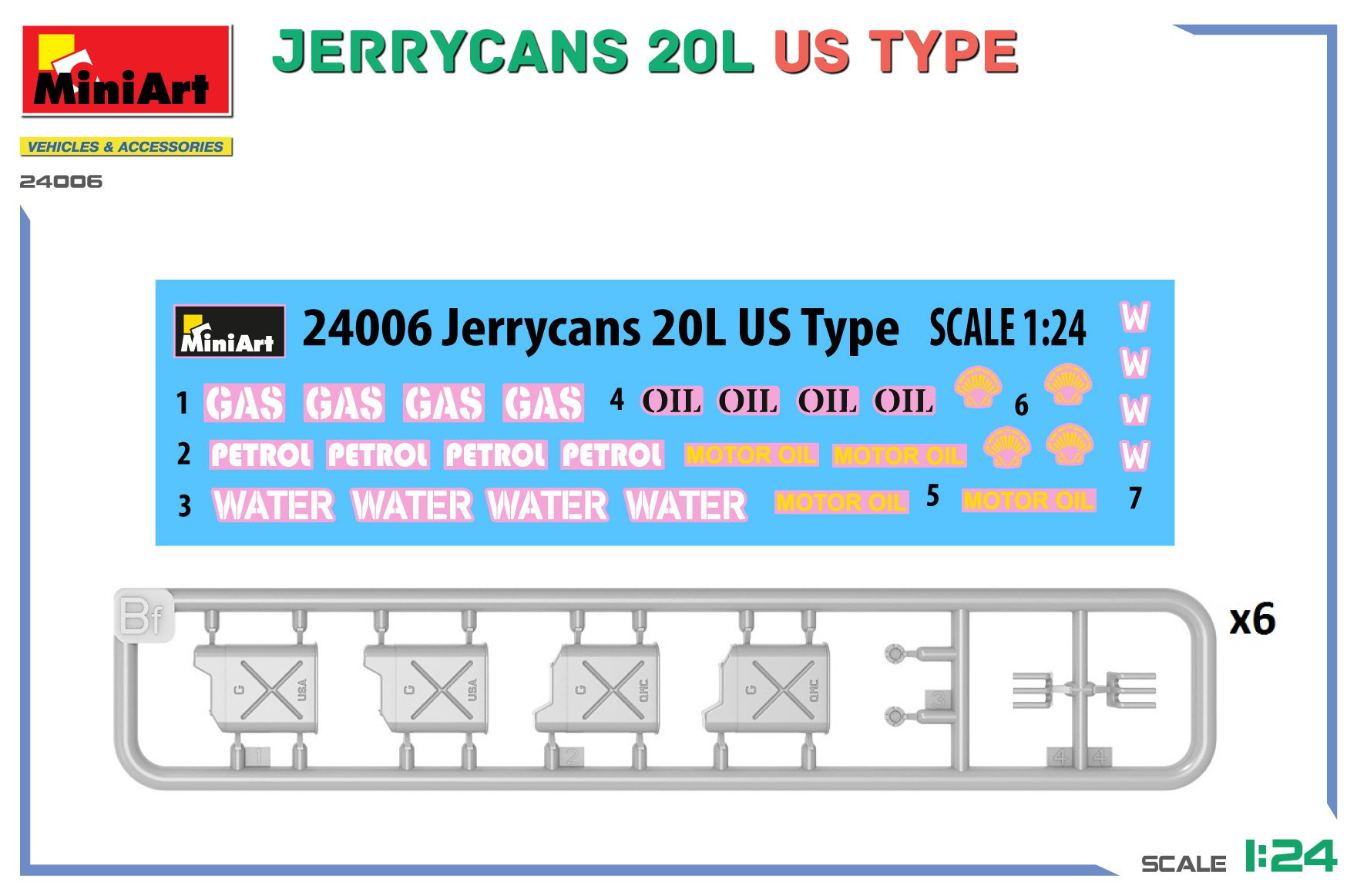 Miniart 1/24 Jerrycans 20L US Type # 24006