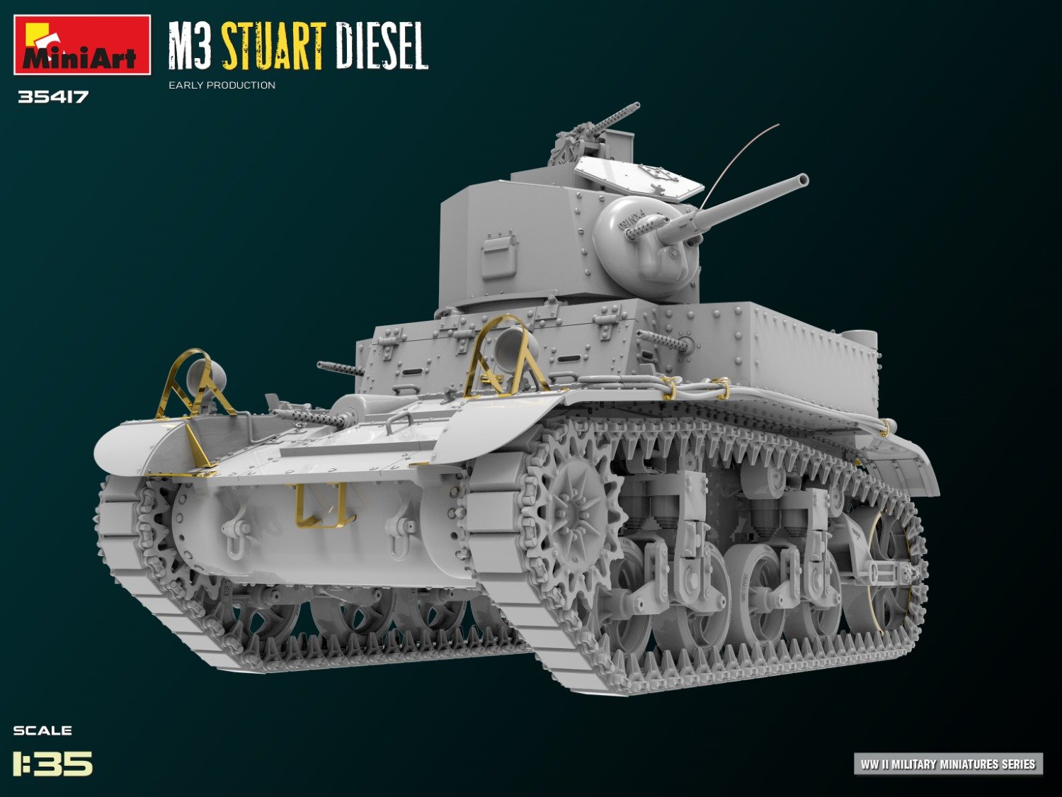 Miniart 1/35 M3 Stuart Diesel Early Prod # 35417