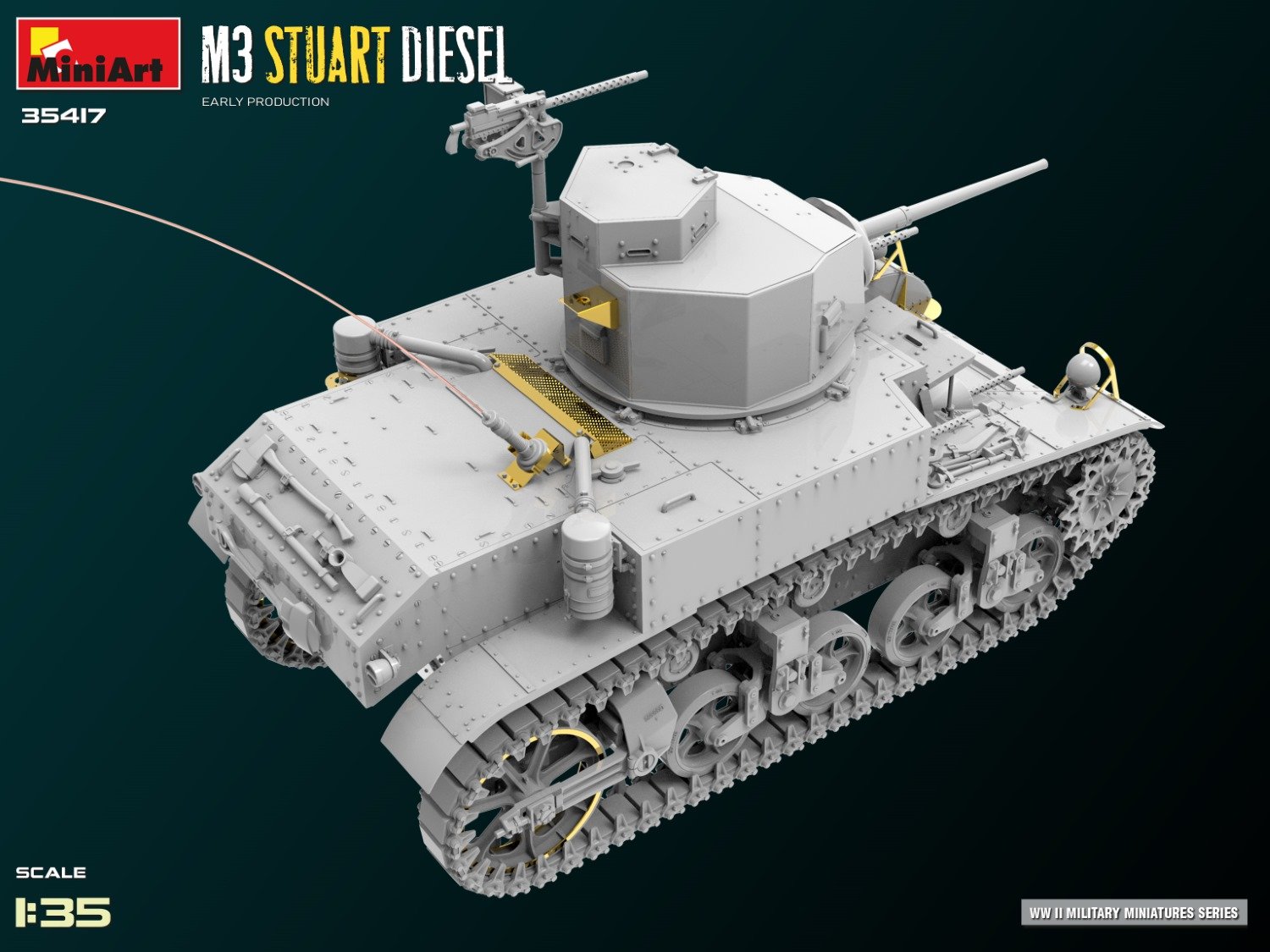 Miniart 1/35 M3 Stuart Diesel Early Prod # 35417