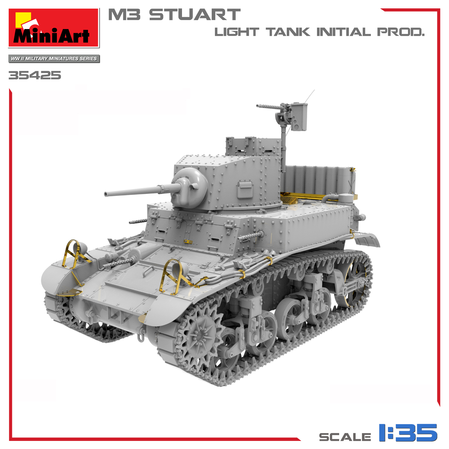 MiniArt 1/35 M3 Stuart Light Tank, Initial Prod # 35425