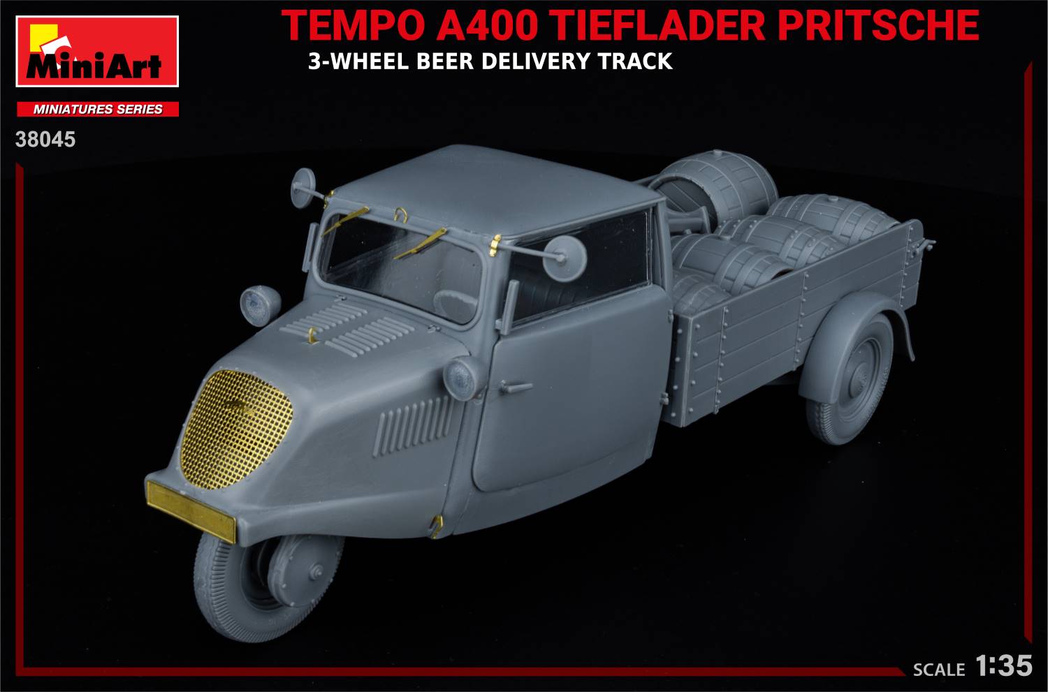 Miniart 1/35 Tempo A400 Tief lader Pritsche 3-Wheeler Truck # 38045