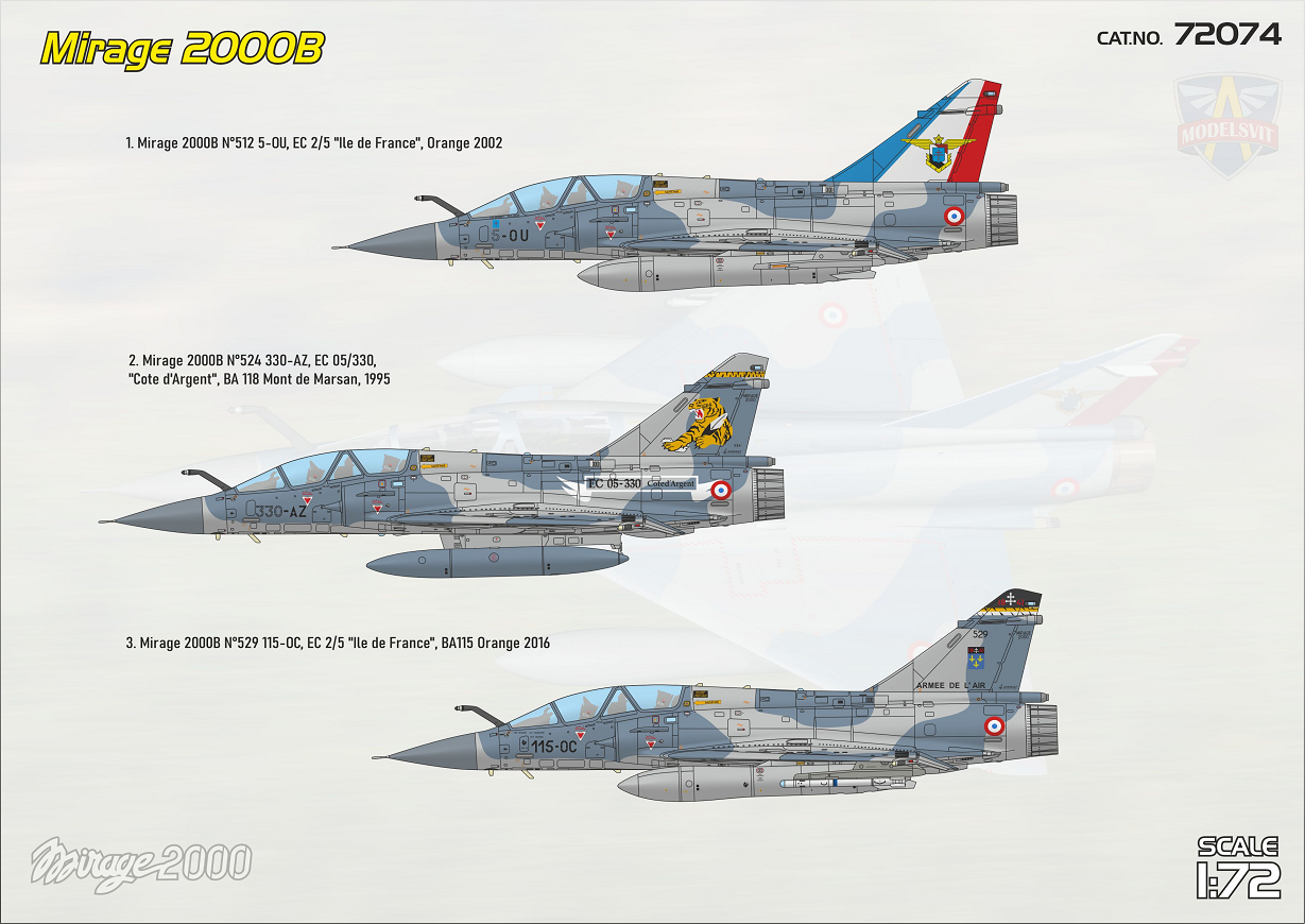 Modelsvit 1/72 Dassault-Mirage 2000B # 72074