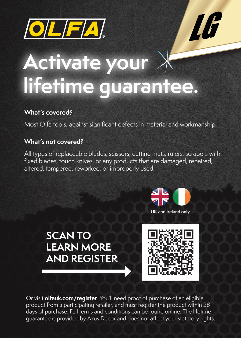 OLFA Lifetime Guarantee