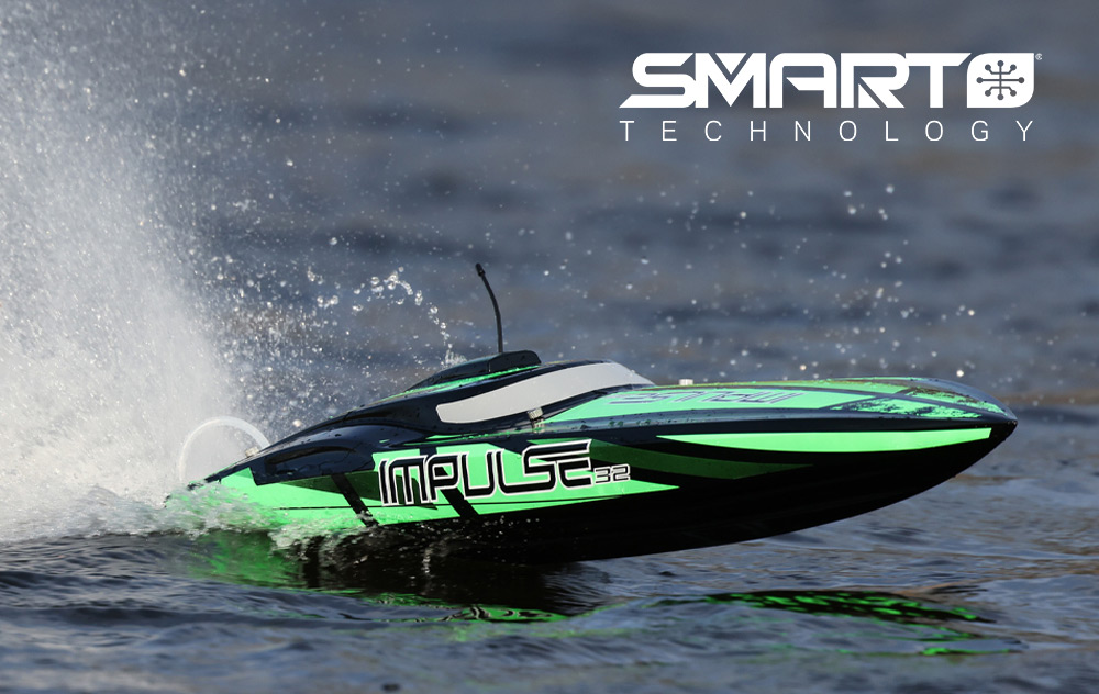 Pro Boat Impulse 32 Brushless Deep-V RTR w/Smart, Black/Green # PRB08037T1