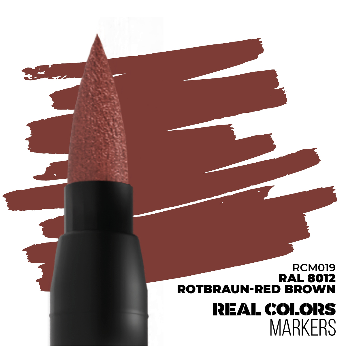 Real Colors Markers RAL 8012 Rotbraun-Red Brown # M019