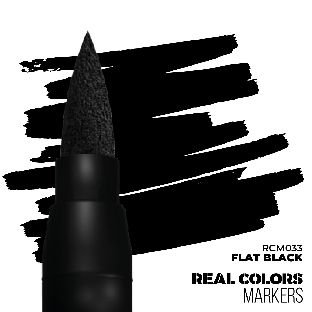 Real Colors Markers Flat Black # M033