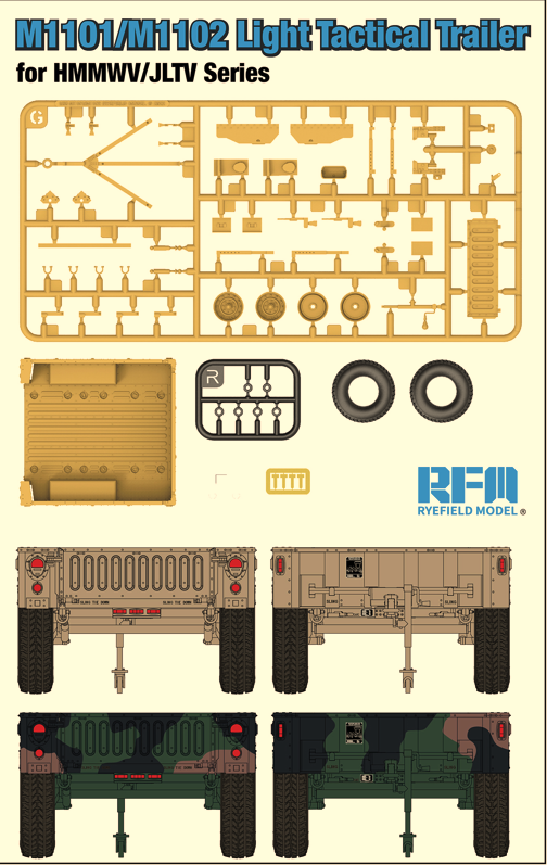 Rye Field Models 1/35 M1101/M1102 Light Tactical Trailer for HMMWV/JLTV Series # 5117