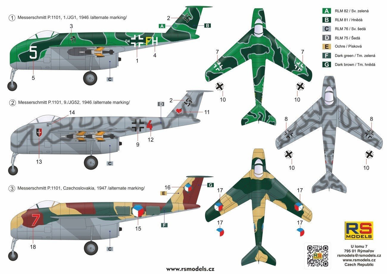 RS Models 1/48 Messerschmitt P.1101 # 48009