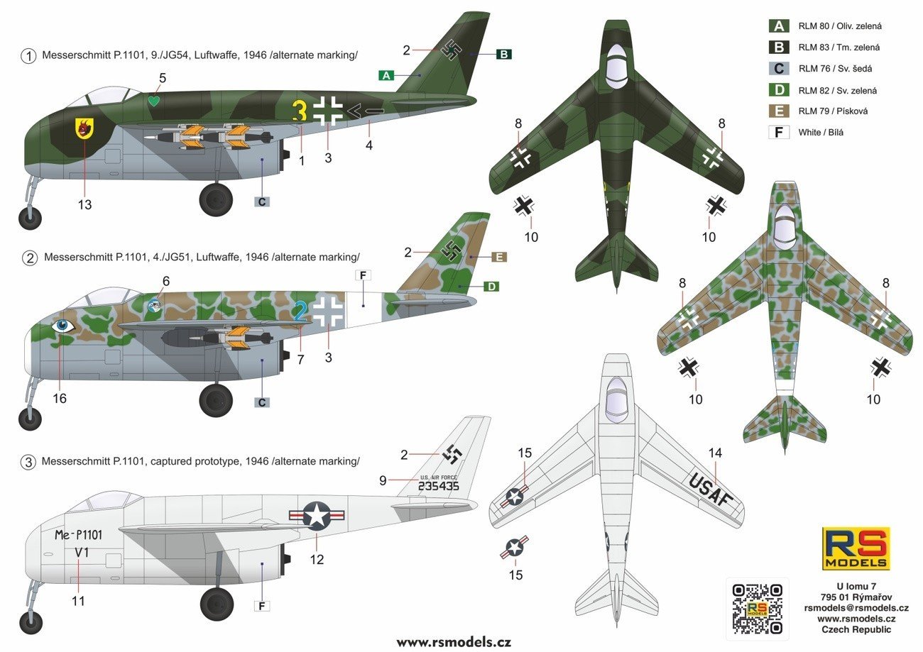 RS Models 1/48 Messerschmitt Me P.1101 'Limited Edition' # 48011