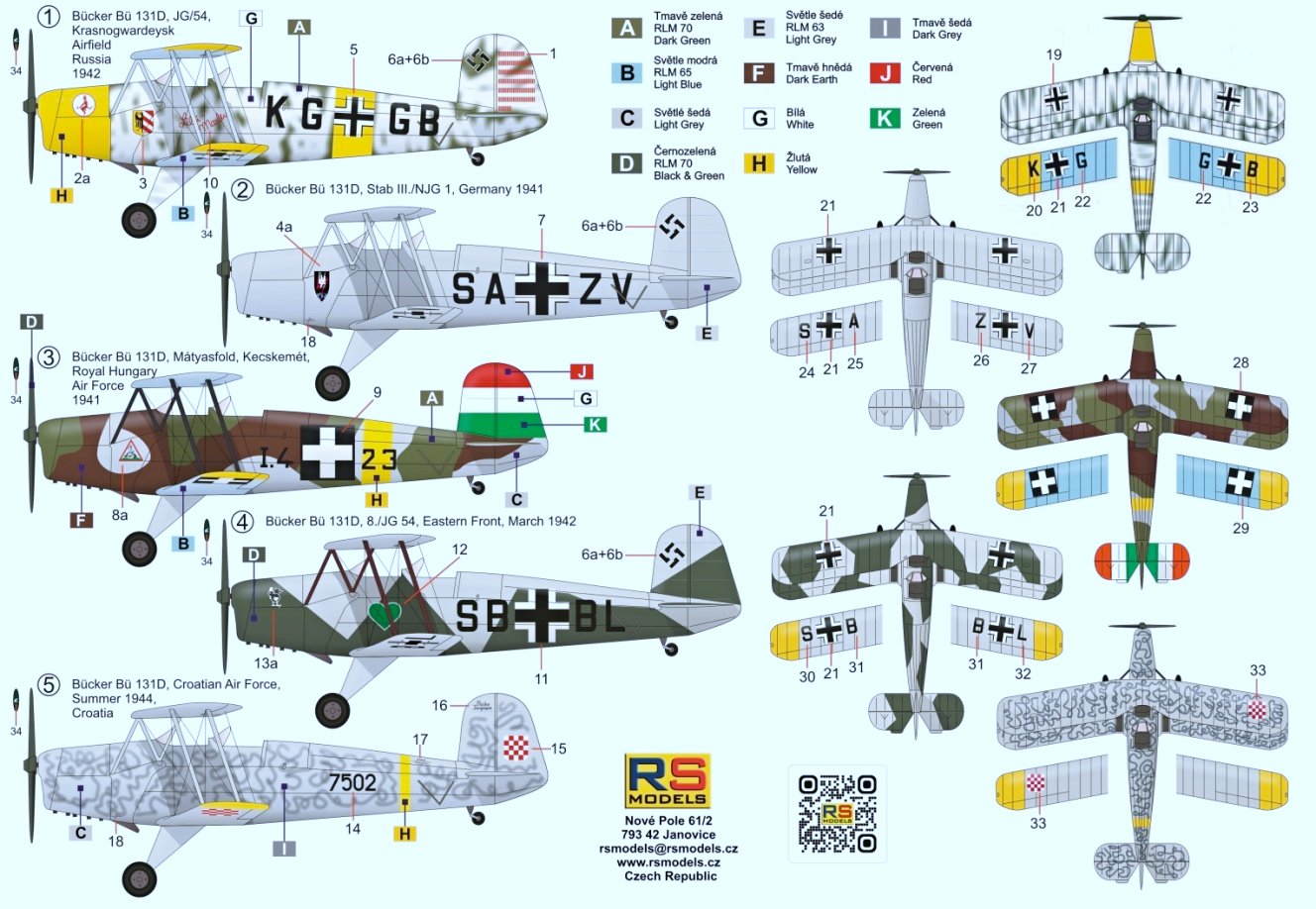 RS Models 1/48 Bucker Bu-131D Jungmann # 48012