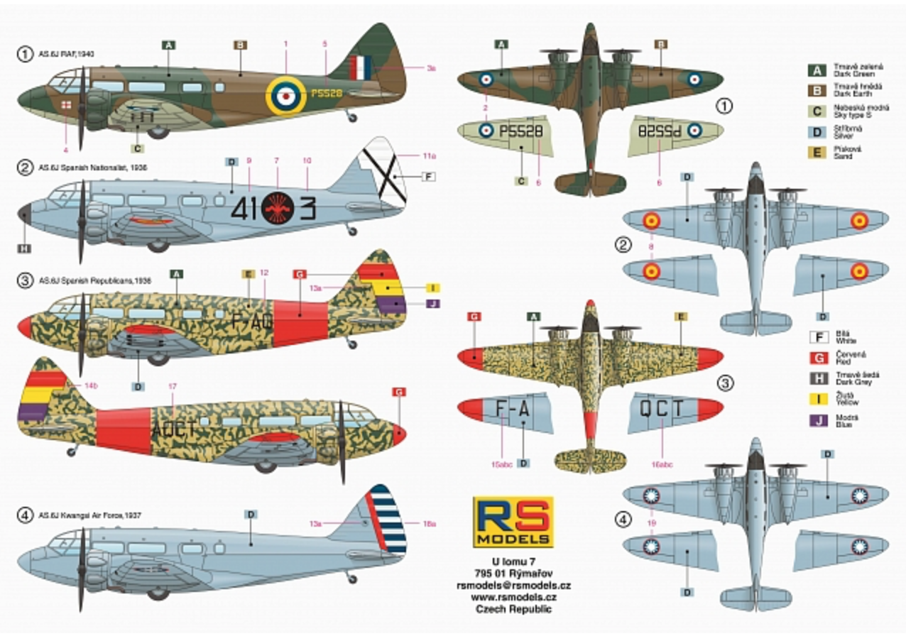 RS Models 1/72 Airspeed Envoy with Cheetah Engine # 2250