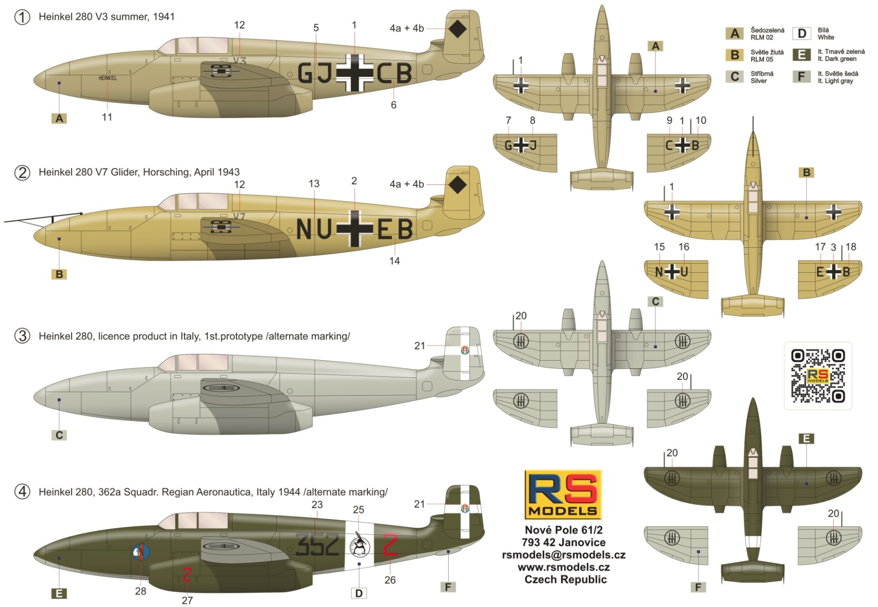 RS Models 1/72 Heinkel He-280 V3 # 92290