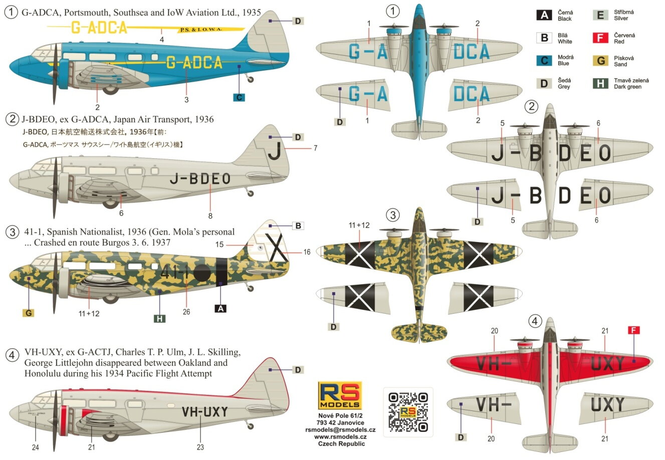 RS Models 1/72 Airspeed Envoy # 92296