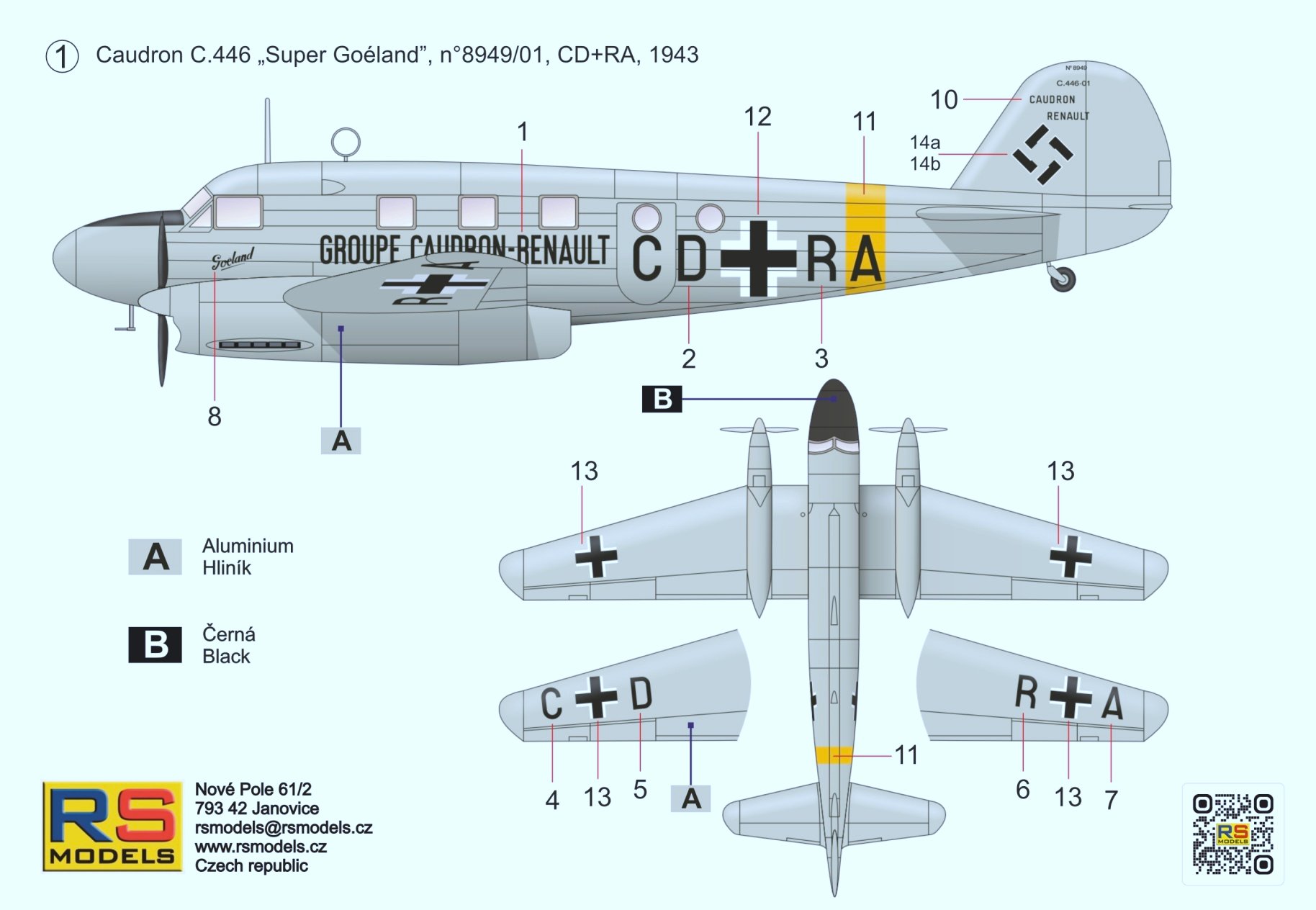 RS Models 1/72 Caudron C-446 Super Goeland # 92299