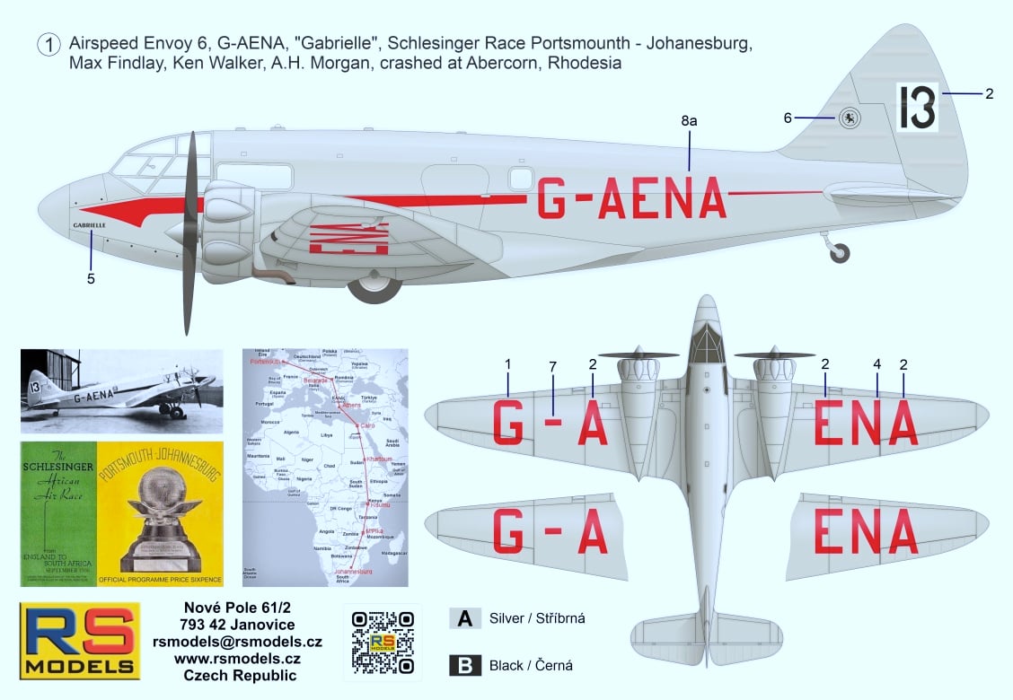 RS Models 1/72 Airspeed Envoy # 94022