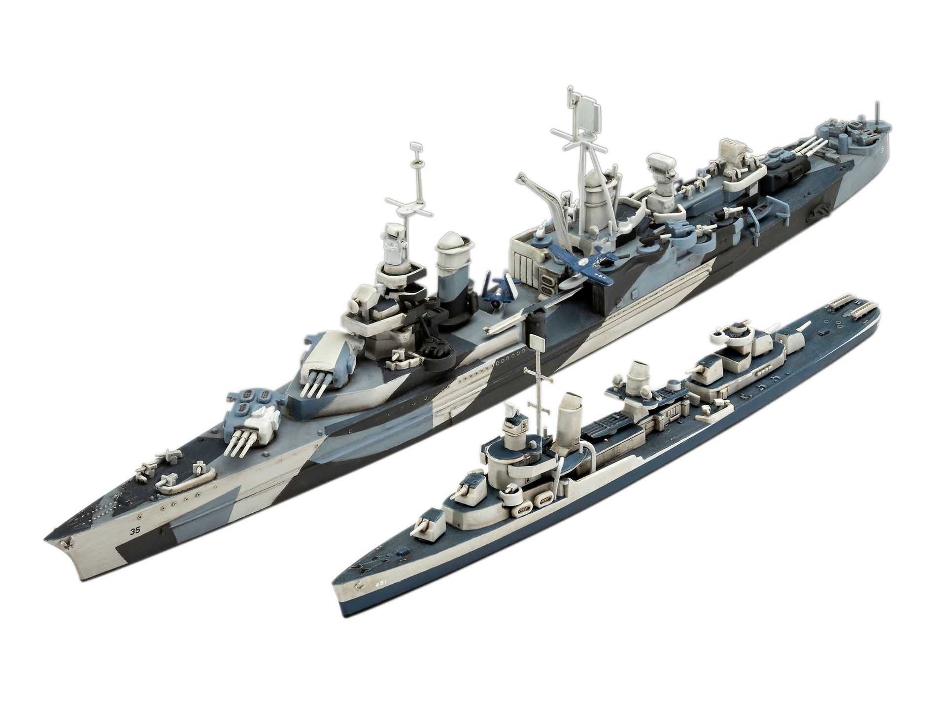 Revell 1/700 Pacific Warriors Gift Set (USS Fletcher & Indianapolis) # 05644