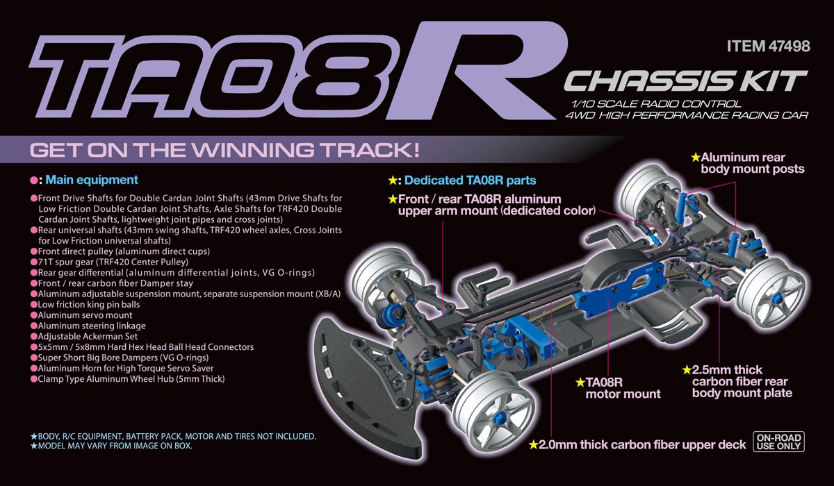 Tamiya 1/10 R/C TA08R Chassis Kit # 47498