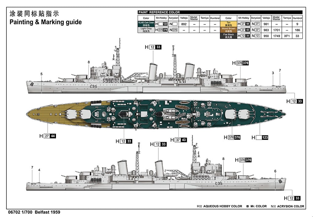 Trumpeter 1/700 HMS Belfast 1959 # 06702