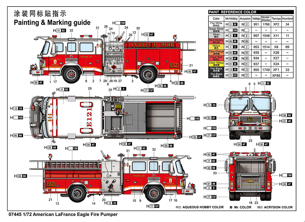 Trumpeter 1/72 American La France Eagle Fire Pumper # 07445