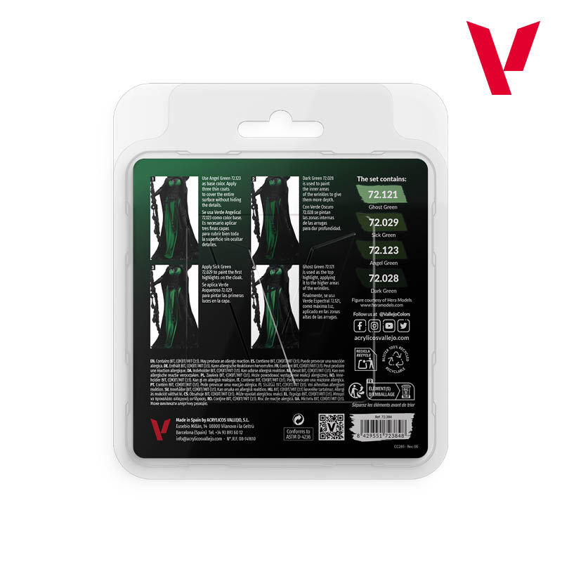 Vallejo Game Color Set Green Colours (x4) # 72384