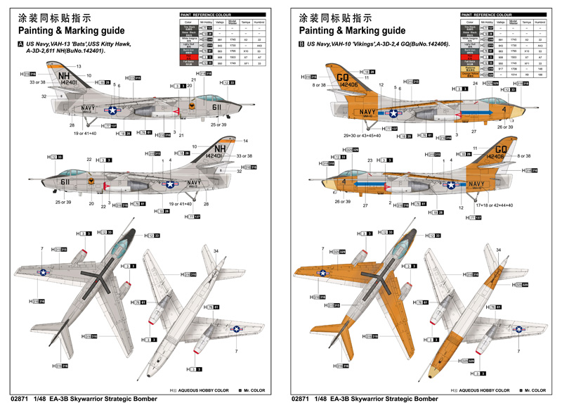 Trumpeter 1/48 EKA-3B Skywarrior # 02872 - Plastic Model Kit