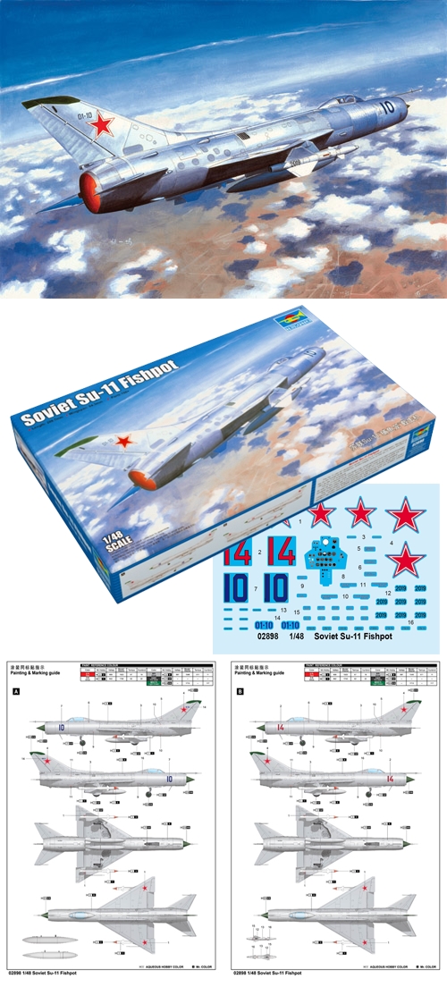 Trumpeter 1/48 Sukhoi SU-11 Fishpot # 02898 - Plastic Model Kit