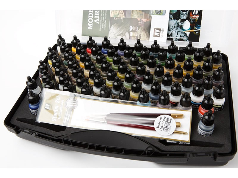 AV Vallejo Model Air Basic Range Box Set (72 colours + 3 brushes + carry case) # 71170