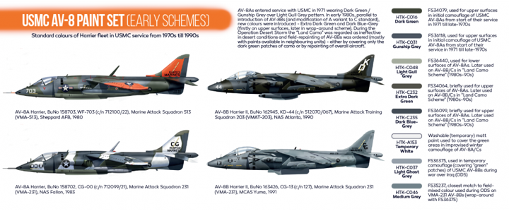 Hataka USMC AV-8 Paint Set (Early Schemes) # CS63