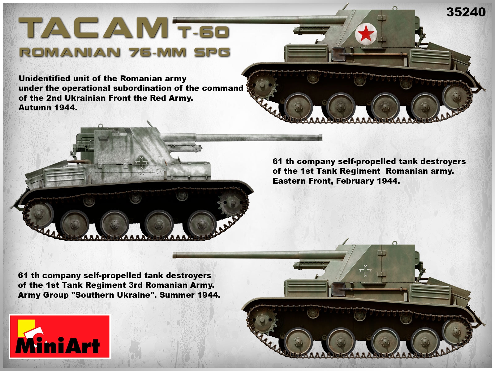 Miniart 1/35 Romanian 76mm SPG Tacam T-60 Interior Kit # 35240